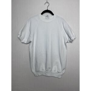 Lee Midweight Cotton Blend Short Sleeve Women's White Sweatshirt Size Large